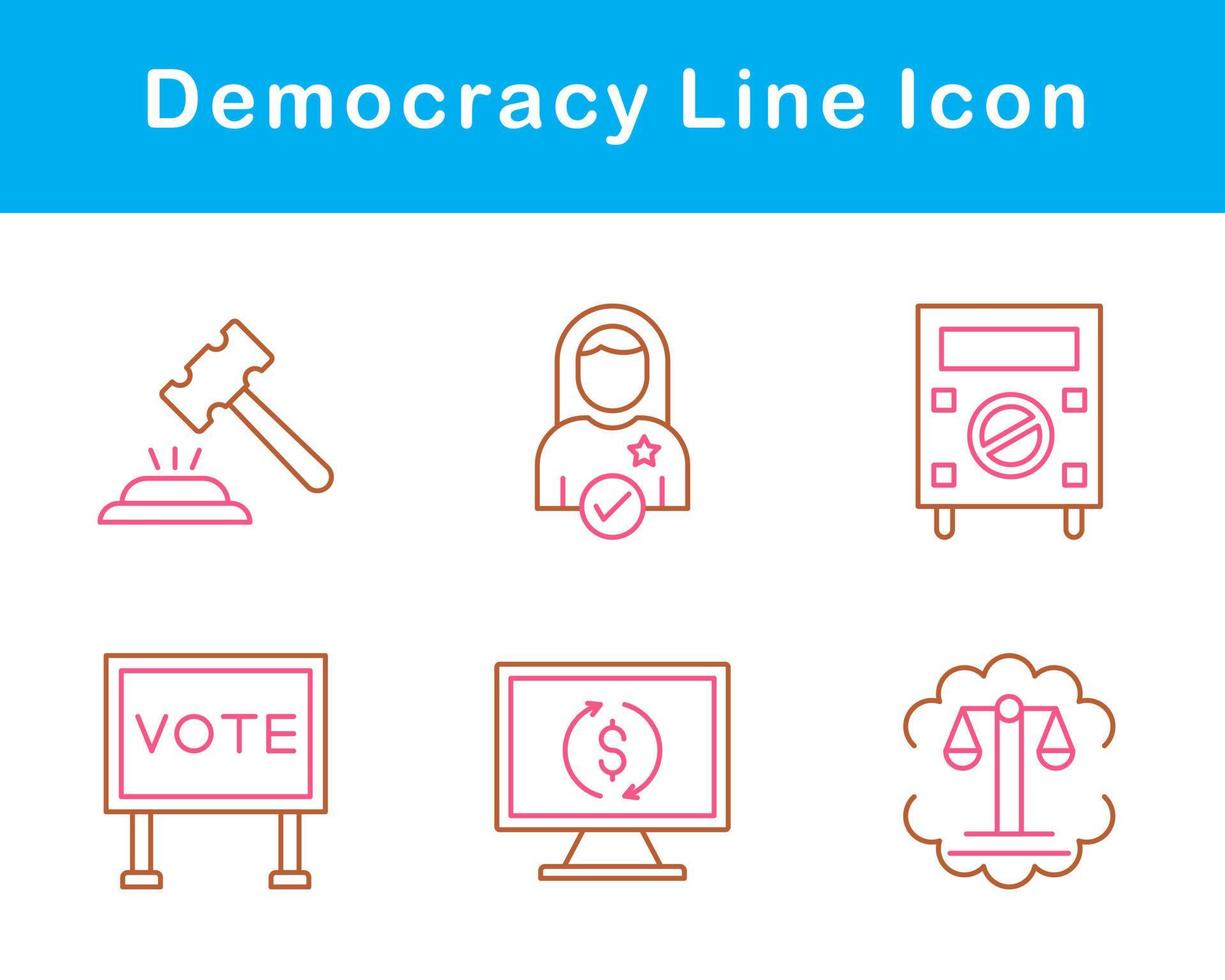 democracia vector icono conjunto