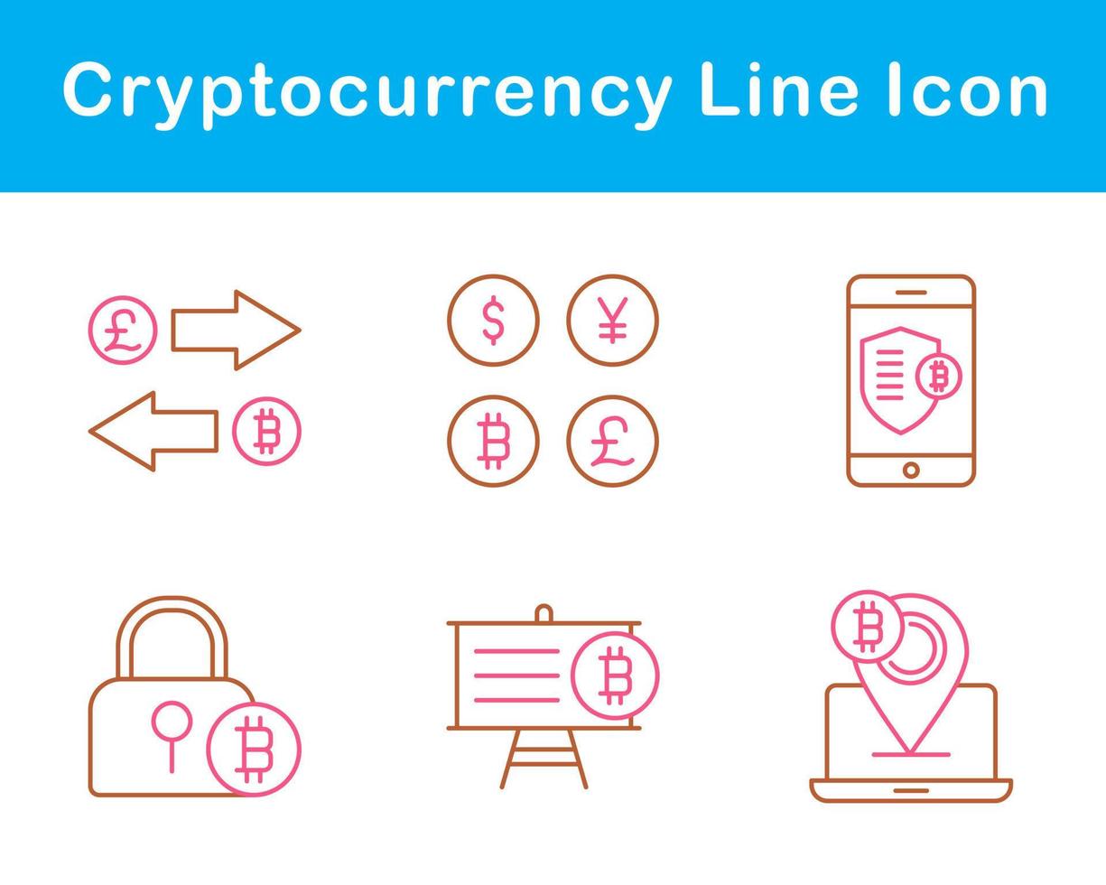 Bitcoin And Cryptocurrency Vector Icon Set