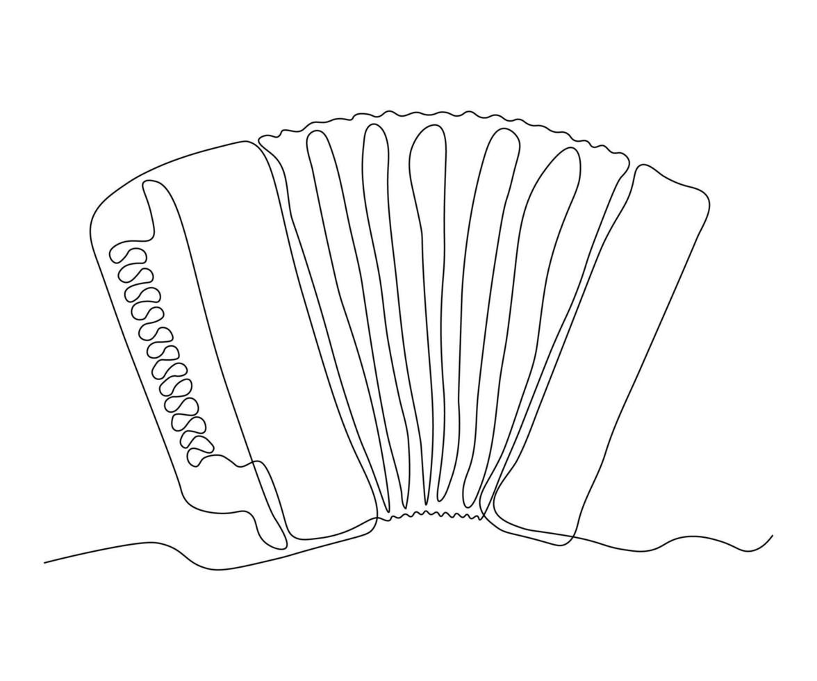 abstract Accordion Continuous On Line Drawing vector