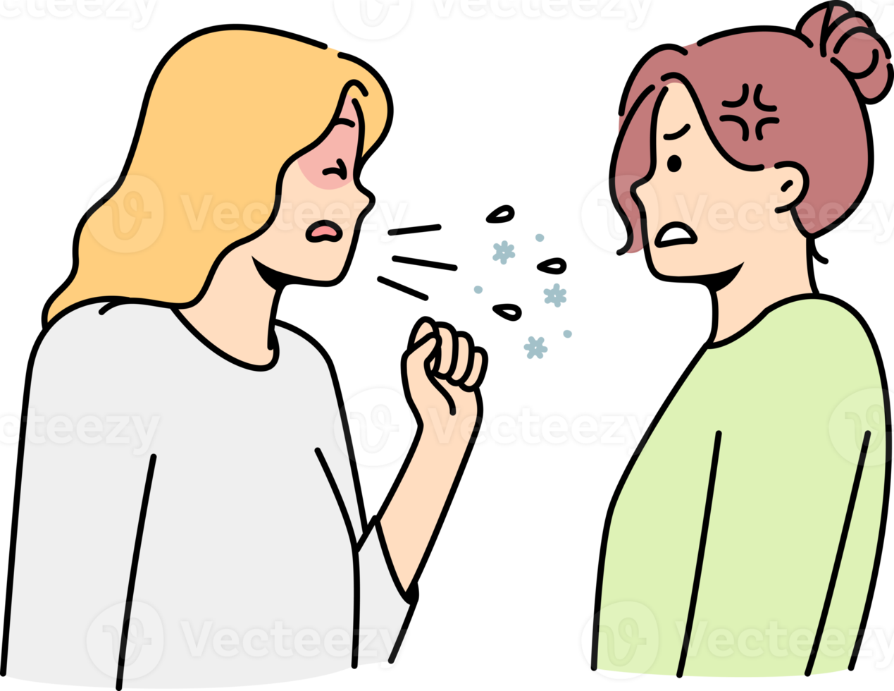 Unhealthy woman coughing near friend 21459316 PNG