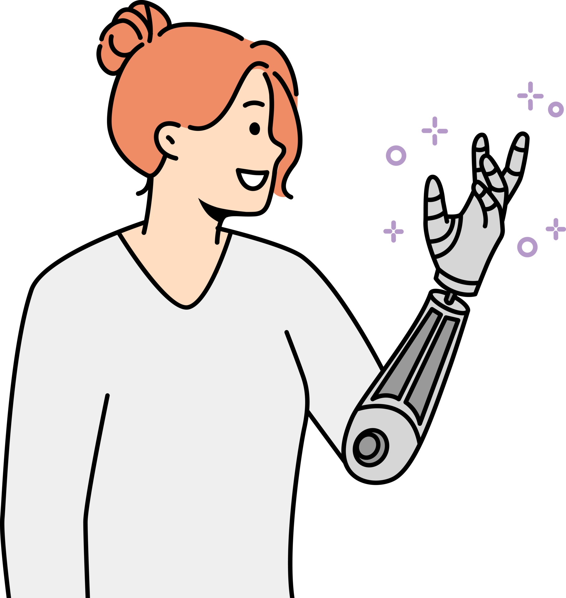 Free Smiling woman with bionic arm 21459324 PNG with Transparent Background