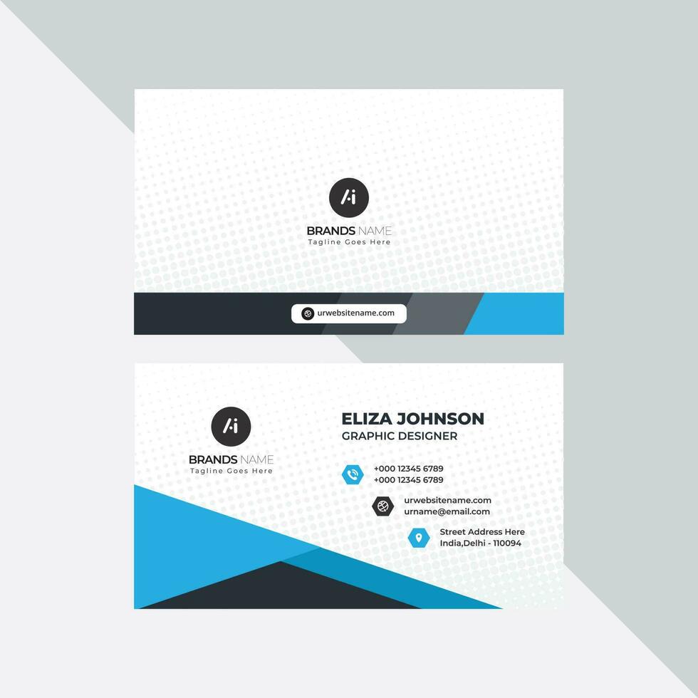 Modern Professional Business Card, Creative And Simple Business Visiting Card, Business Card Design Template Free Vector Free Vector
