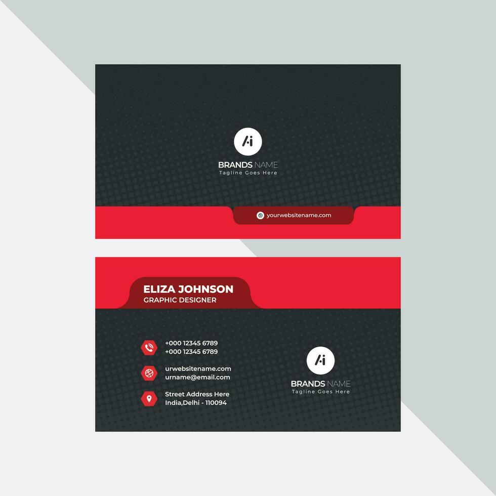 Modern Professional Business Card, Creative And Simple Business Visiting Card, Business Card Design Template Free Vector Free Vector