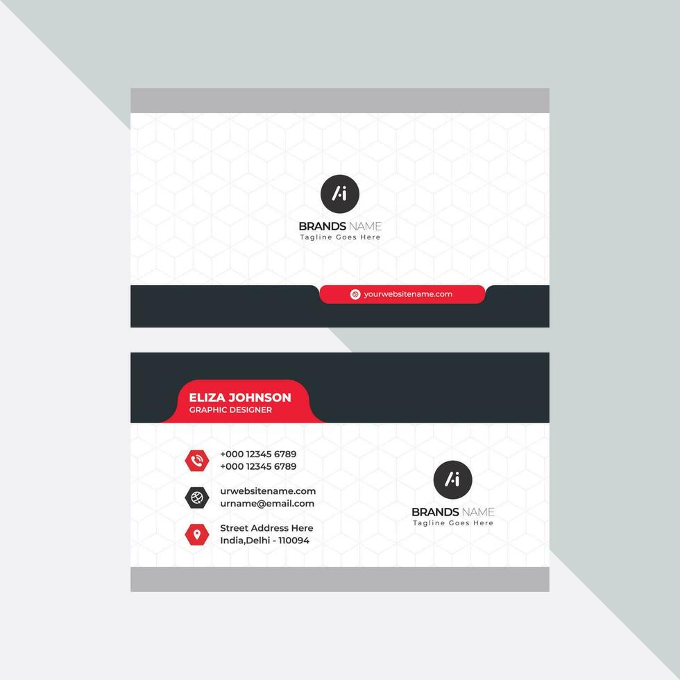 Modern Professional Business Card, Creative And Simple Business Visiting Card, Business Card Design Template Free Vector Free Vector