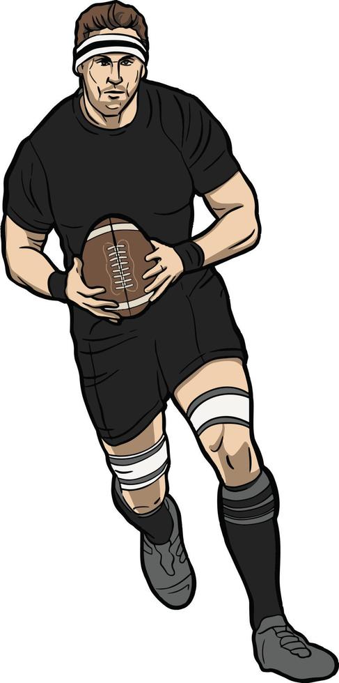 rugby player holding ball vector