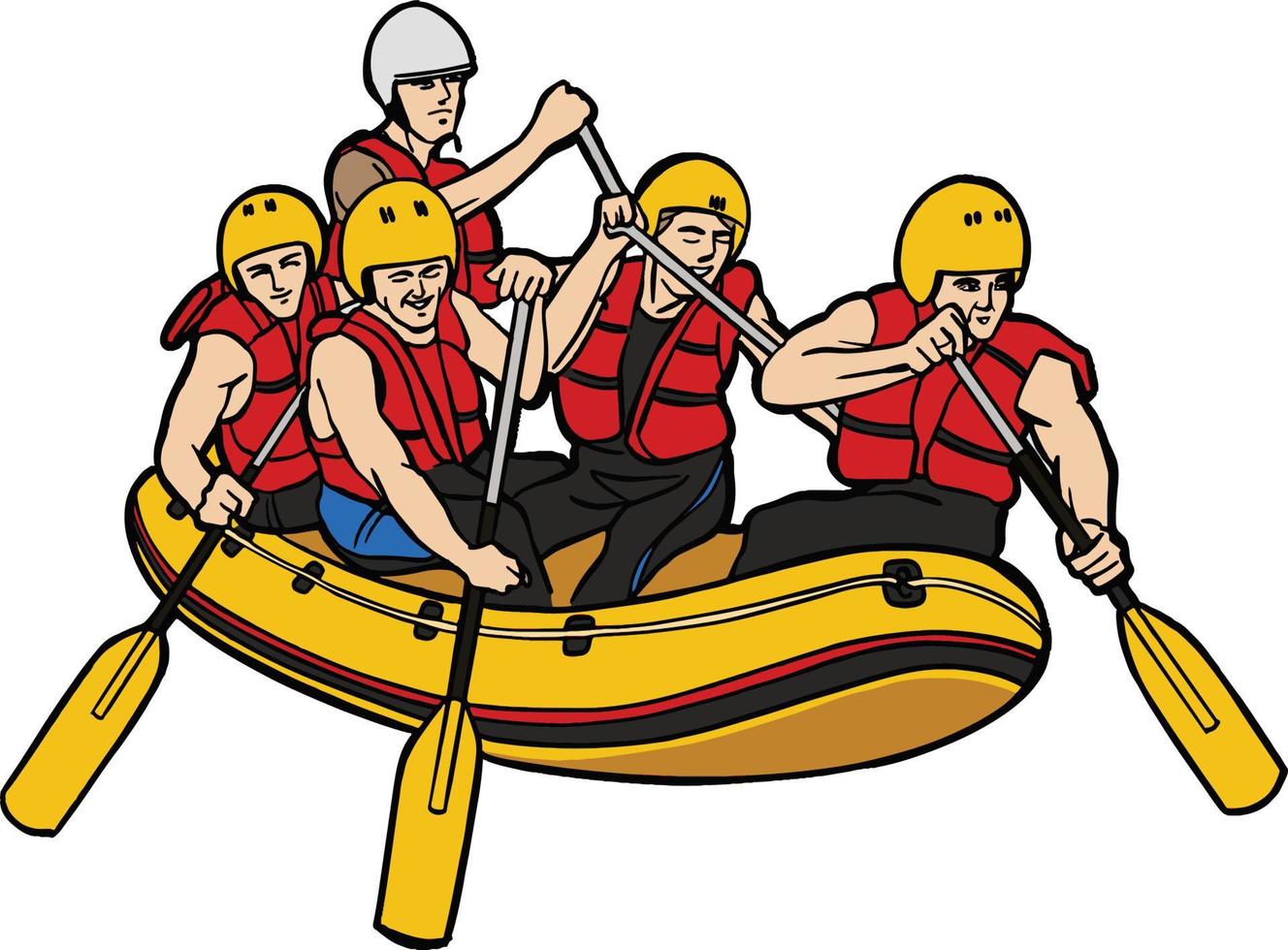 white water rafting adventure traveling vector