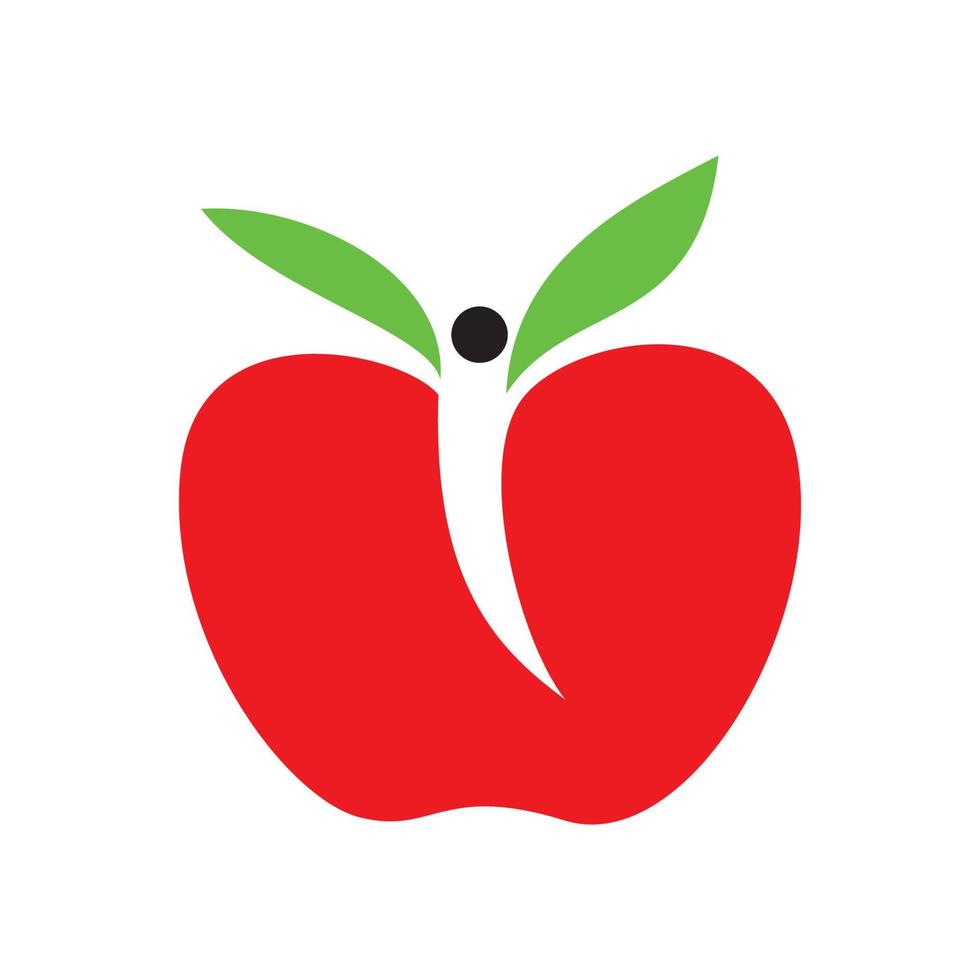 people apple logo design template. fruit sign and symbol. nature element vector illustration.