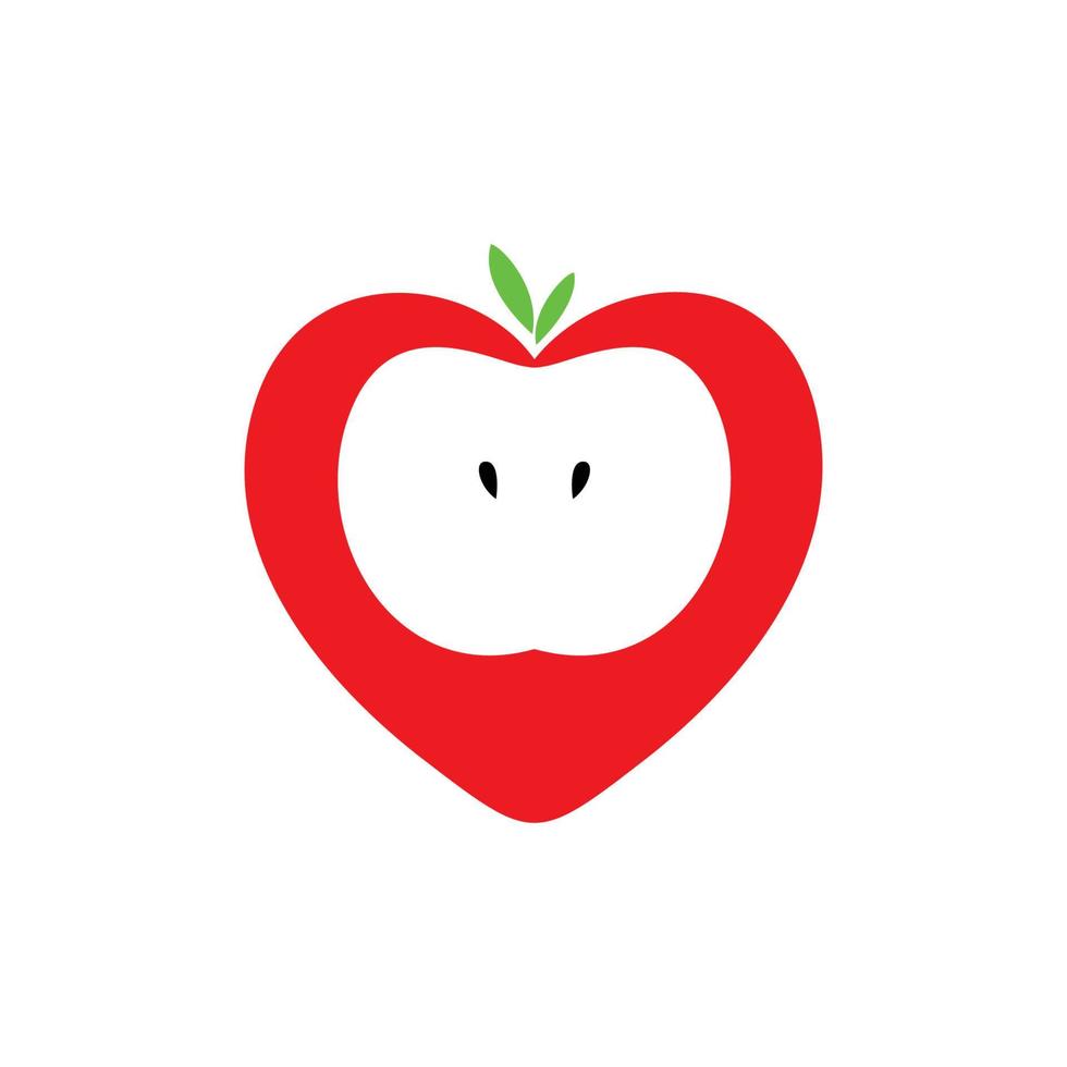 love apple logo. fruit sign and symbol. nature element vector illustration.