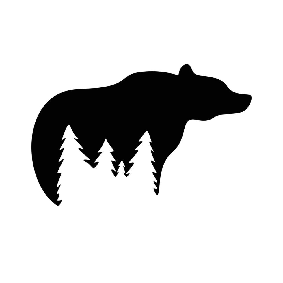 bear silhouette logo design. wild animal sign and symbol. vector