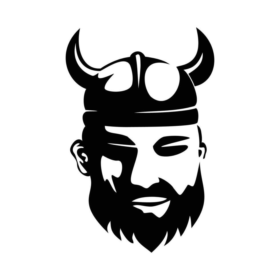 Viking man silhouette design. ancient warrior sign and symbol. vector