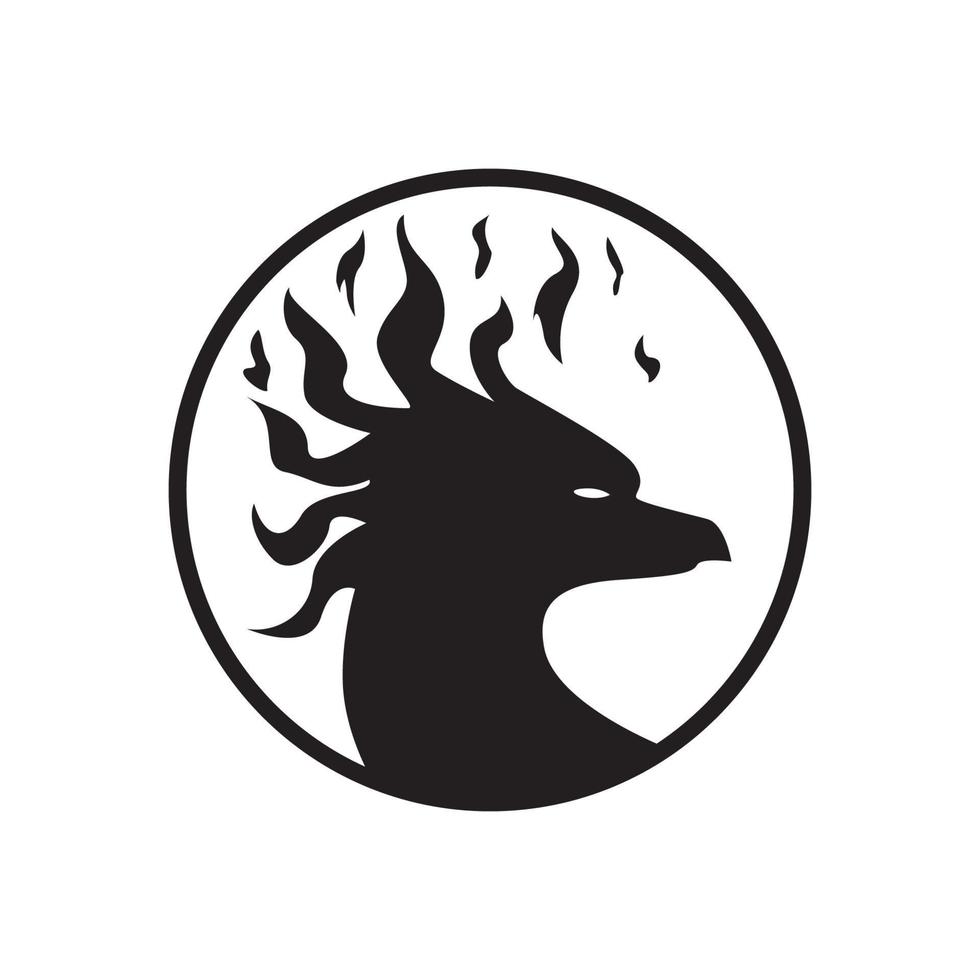 phoenix silhouette logo design. fire bird in mythology. vector