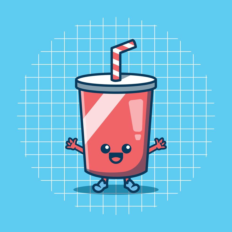 Cute Drink Vector Cartoon Illustration Icon.