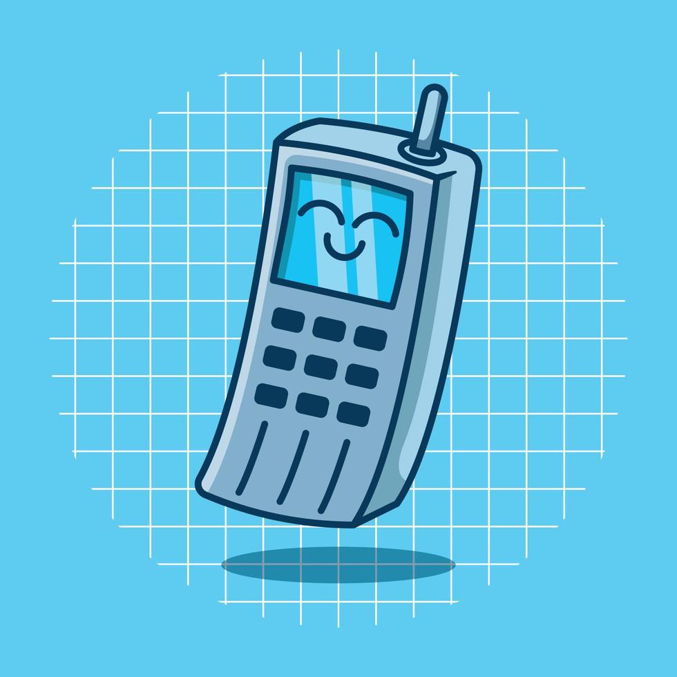 Mobile Phone Vector Cartoon Illustration
