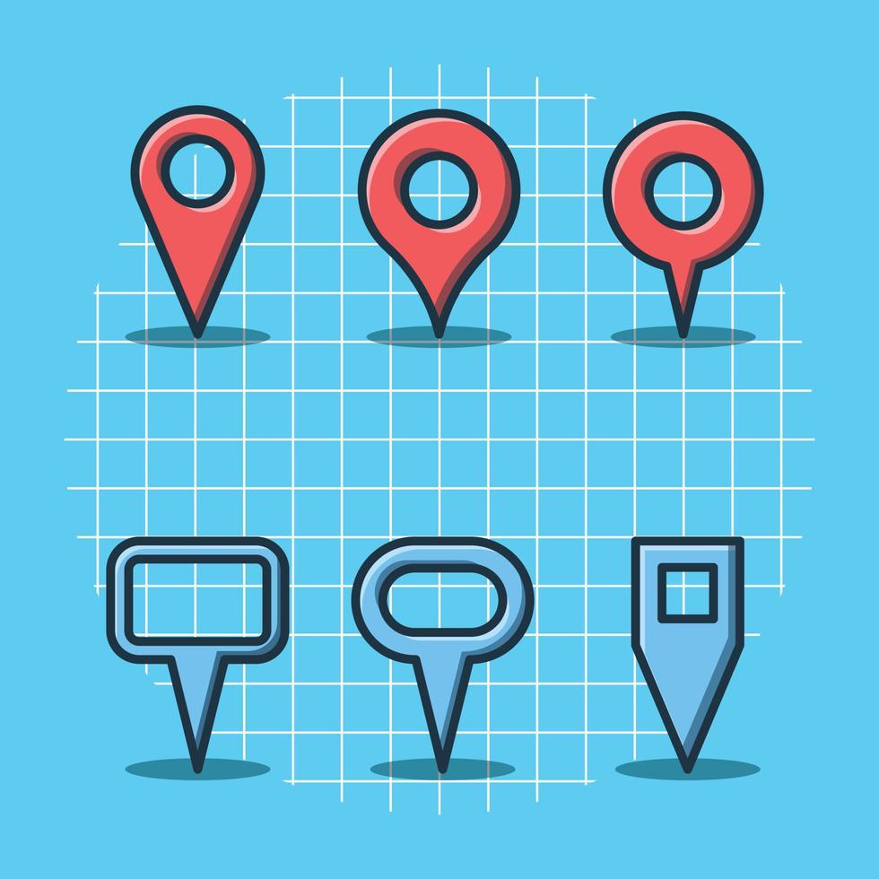 Pin map set vector illustration