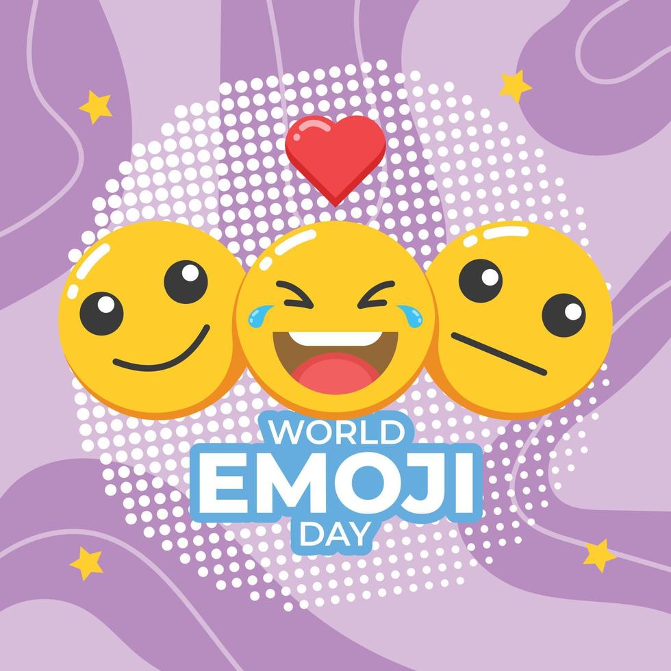 Vector illustration of world emoji day