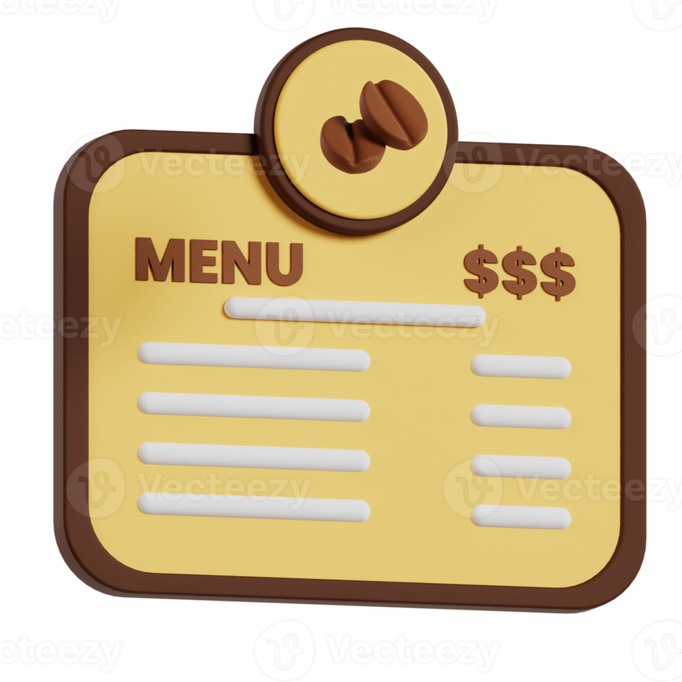 Coffee Menu 3D png