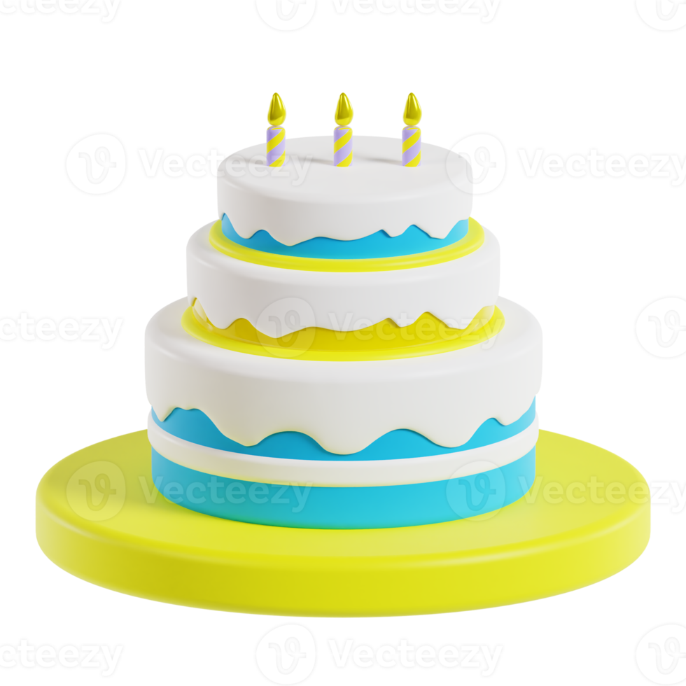 gâteau d'anniversaire 3d png