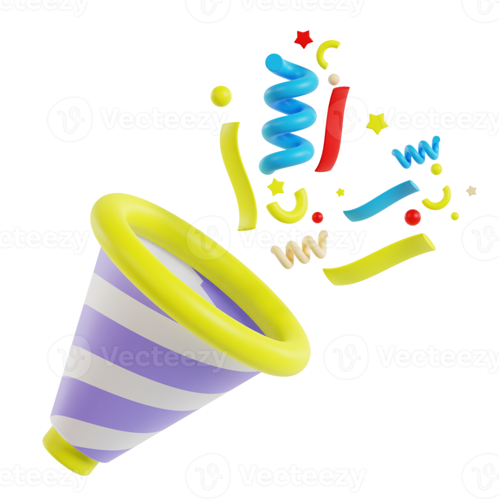 3D Party Popper png