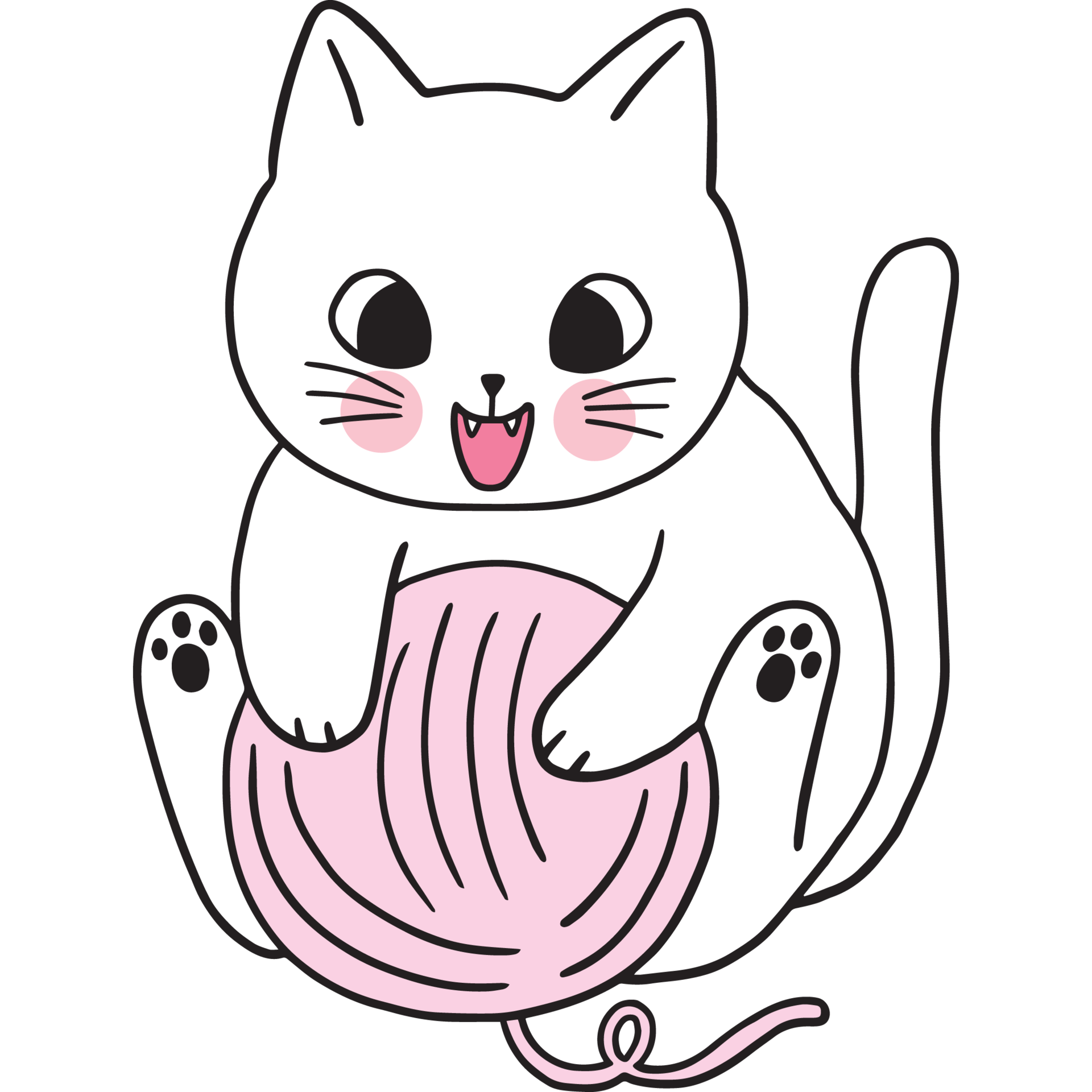 Clipart Cartoon Characters Black And White Cat