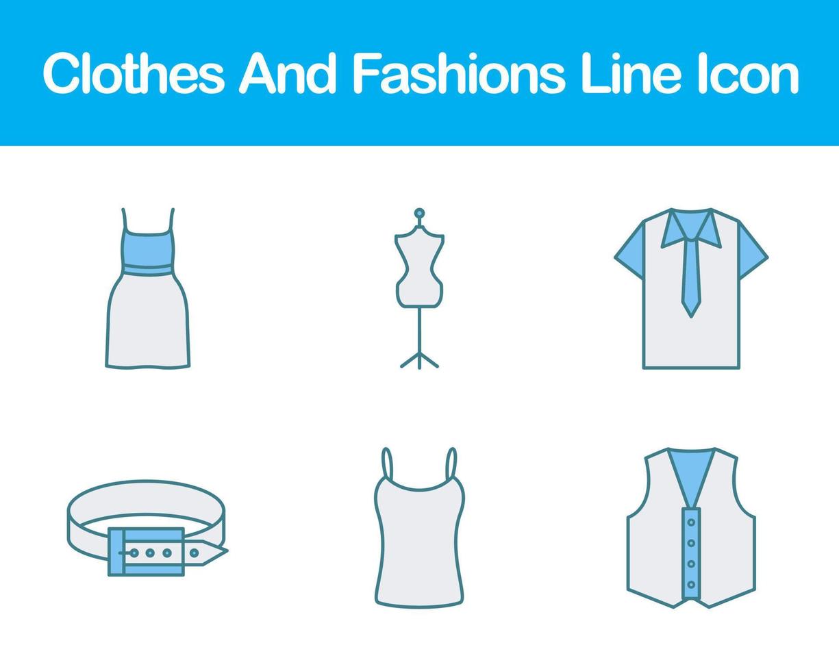 Clothes And Fashions Vector Icon Set