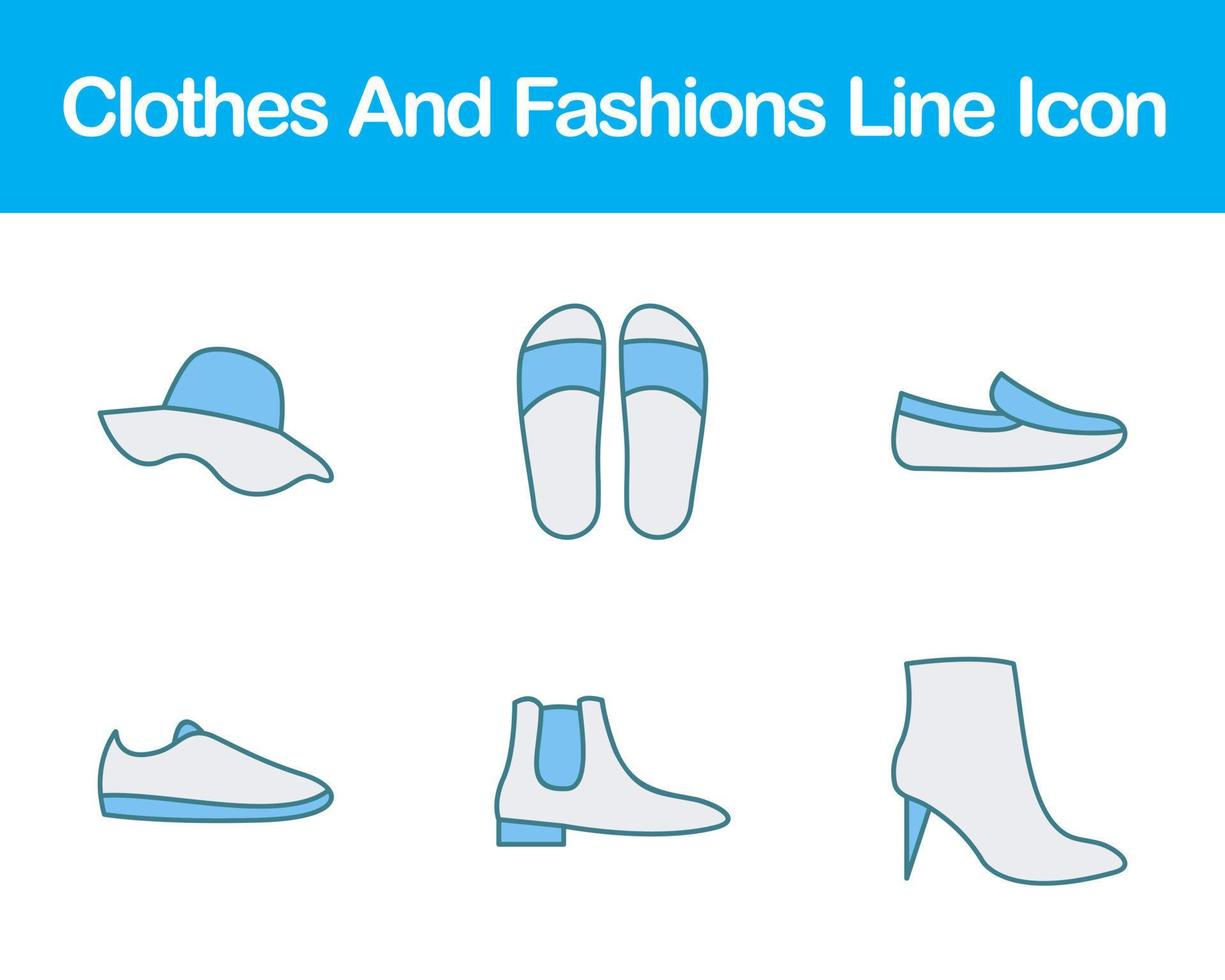 Clothes And Fashions Vector Icon Set