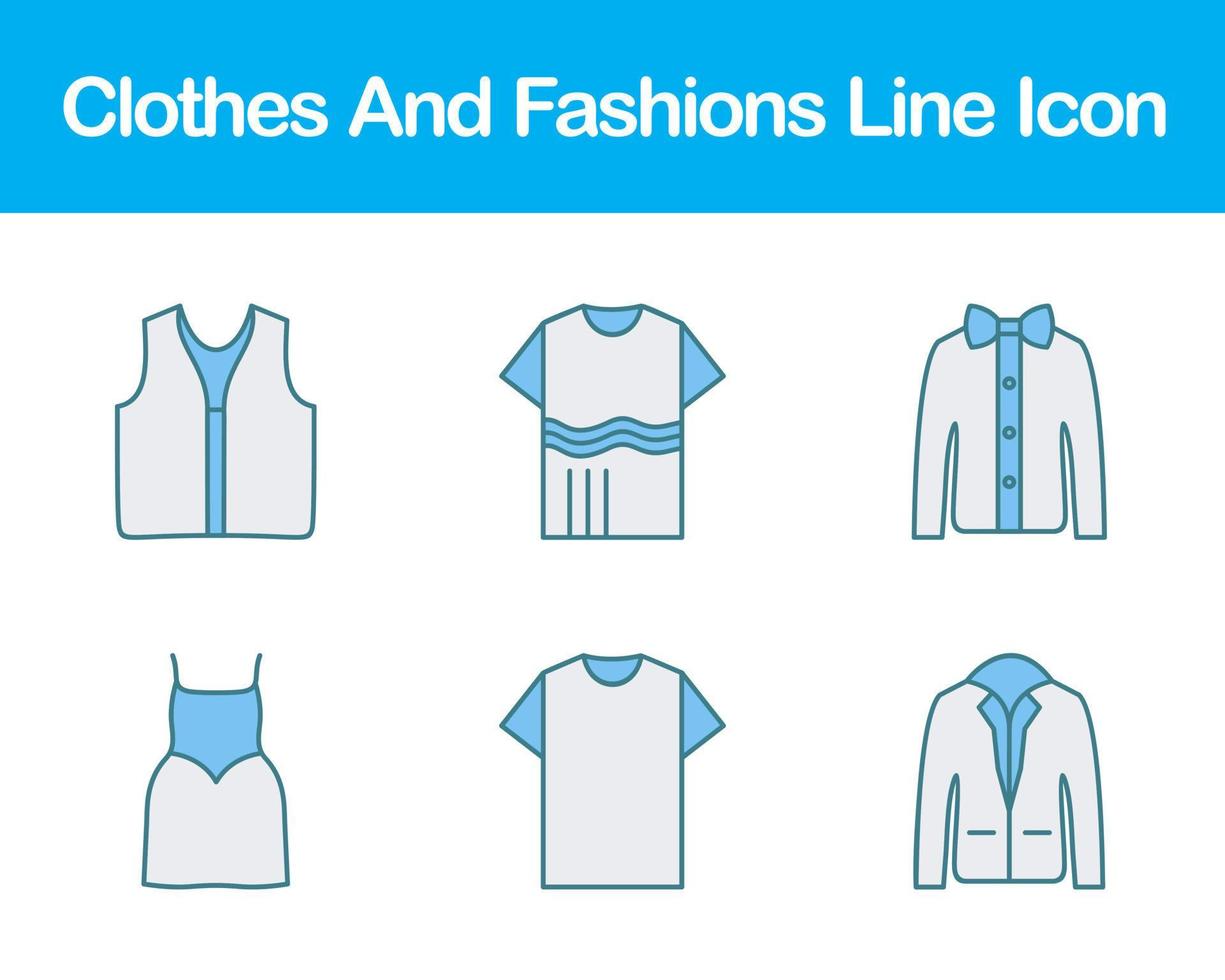 Clothes And Fashions Vector Icon Set