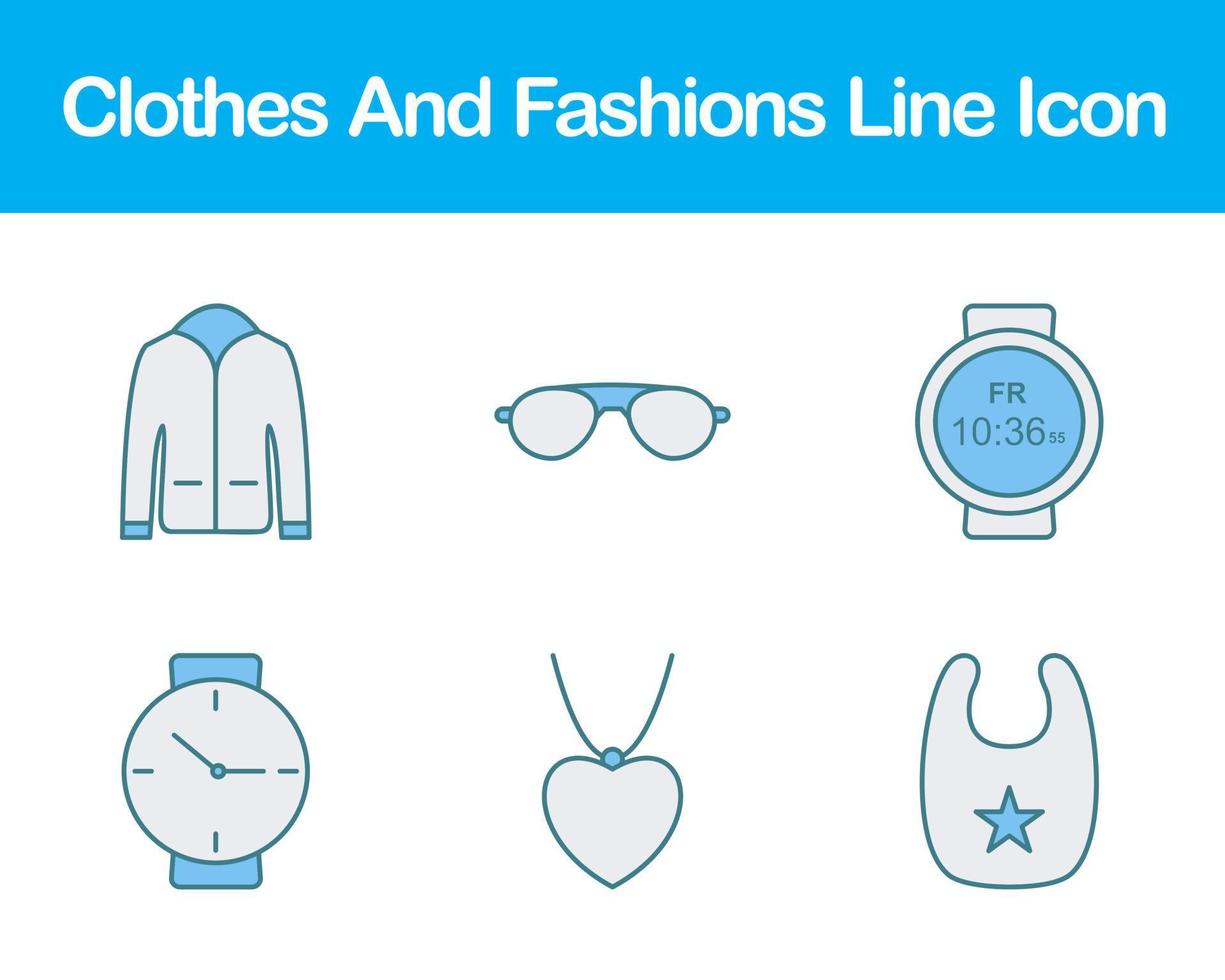 Clothes And Fashions Vector Icon Set