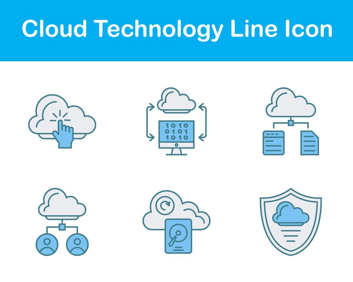 Cloud Technology Vector Icon Set