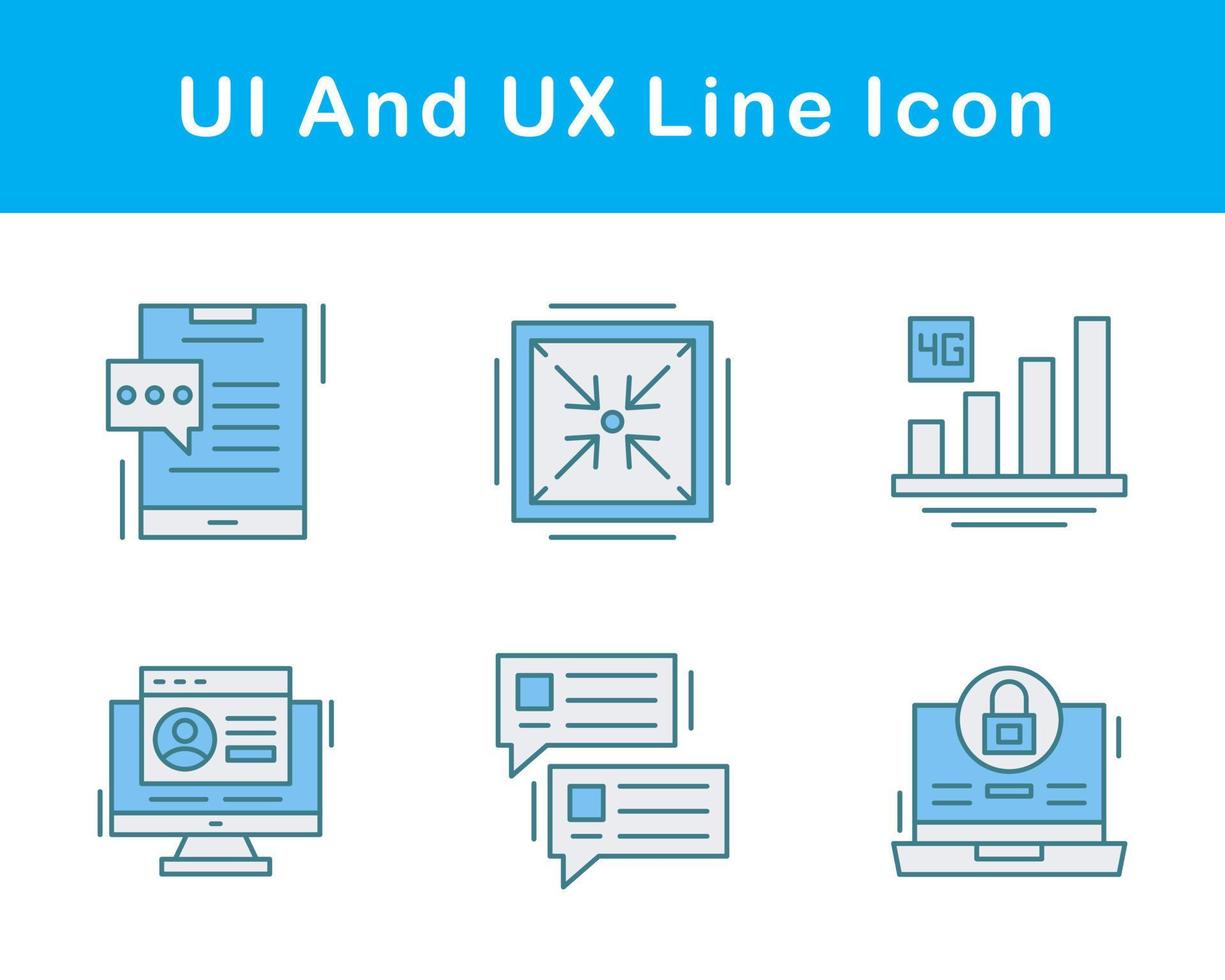 ui y ux vector icono conjunto