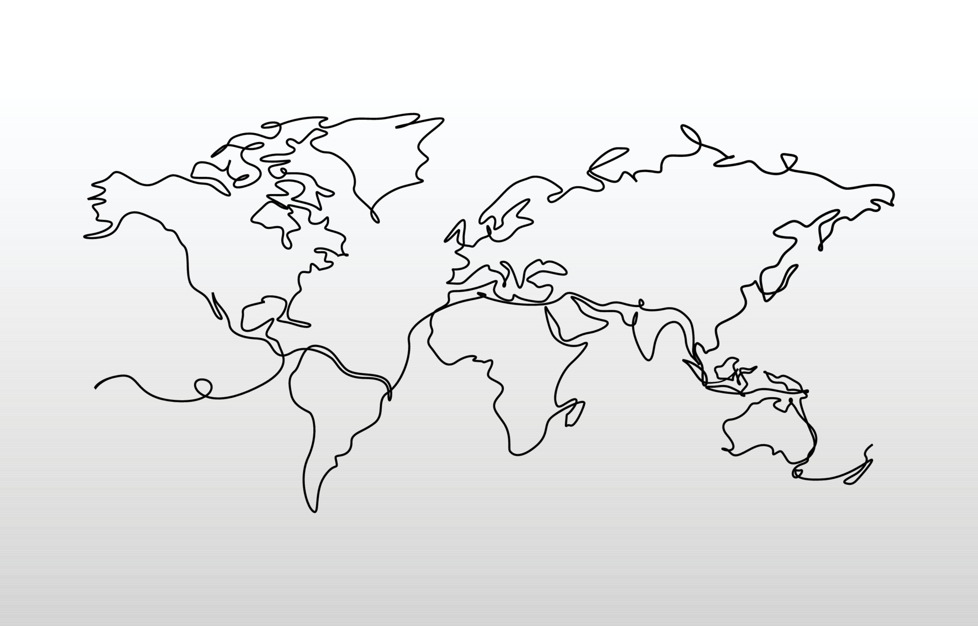 One Stroke Line World Map 21460191 Vector Art at Vecteezy