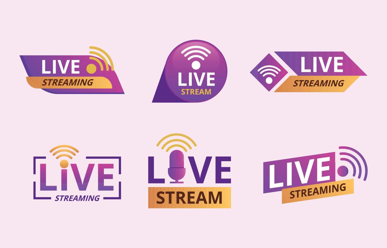 General Live Streaming Badge Template vector
