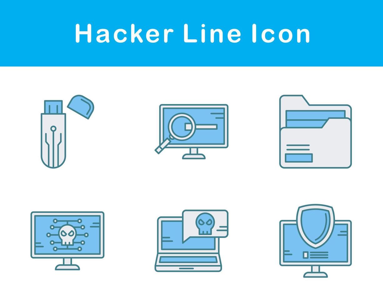 conjunto de iconos de vector de hacker