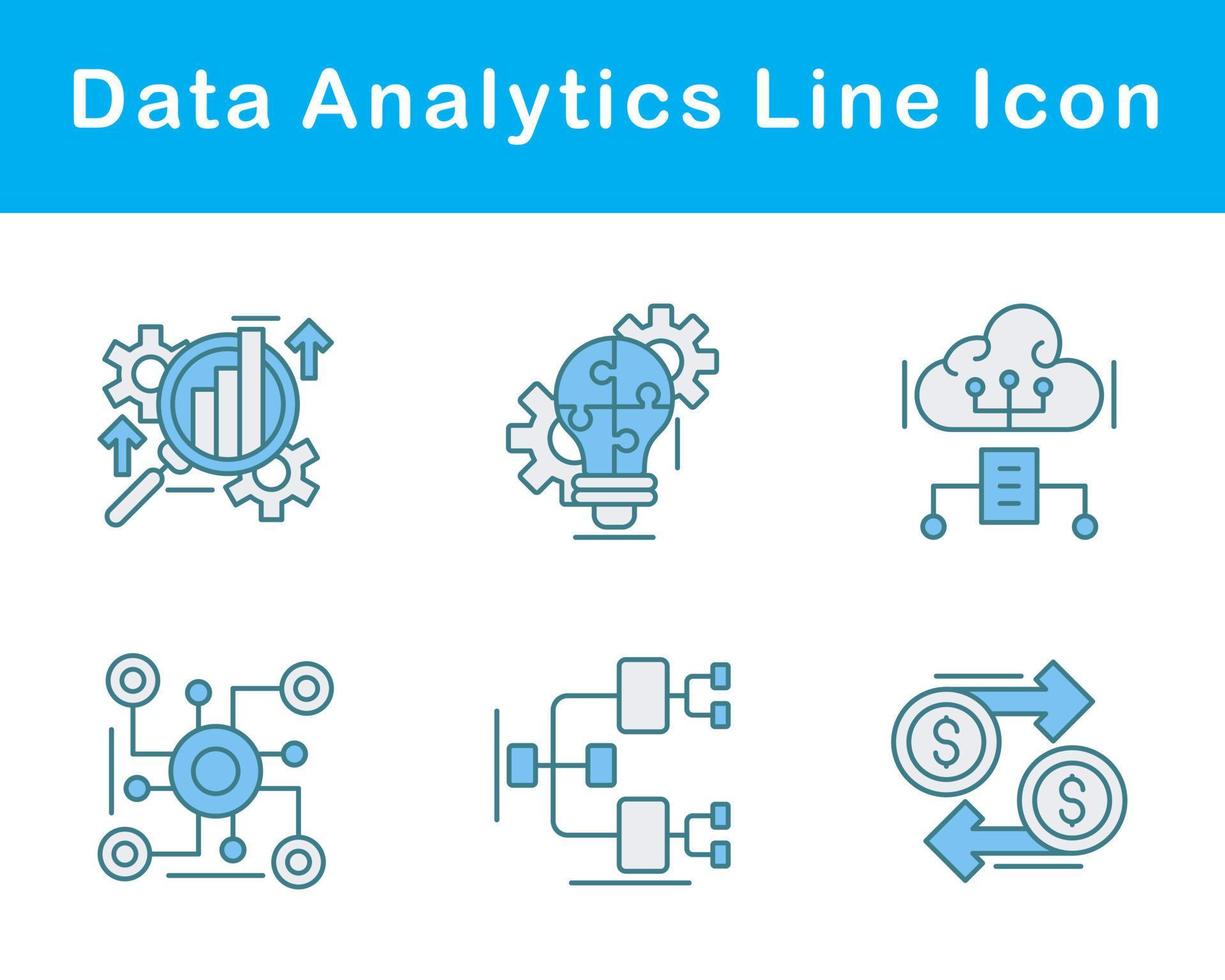 datos analítica vector icono conjunto