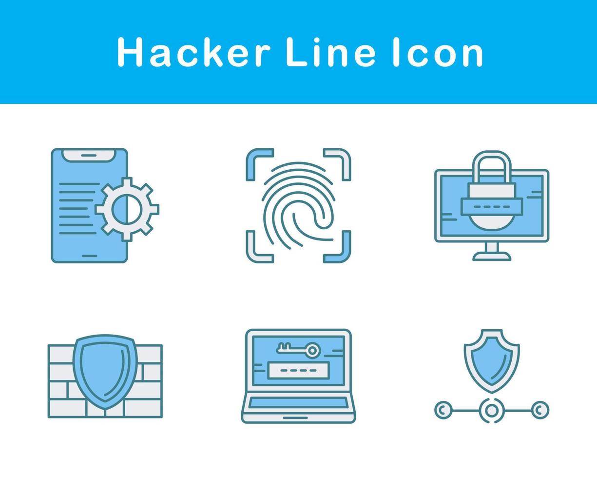 conjunto de iconos de vector de hacker