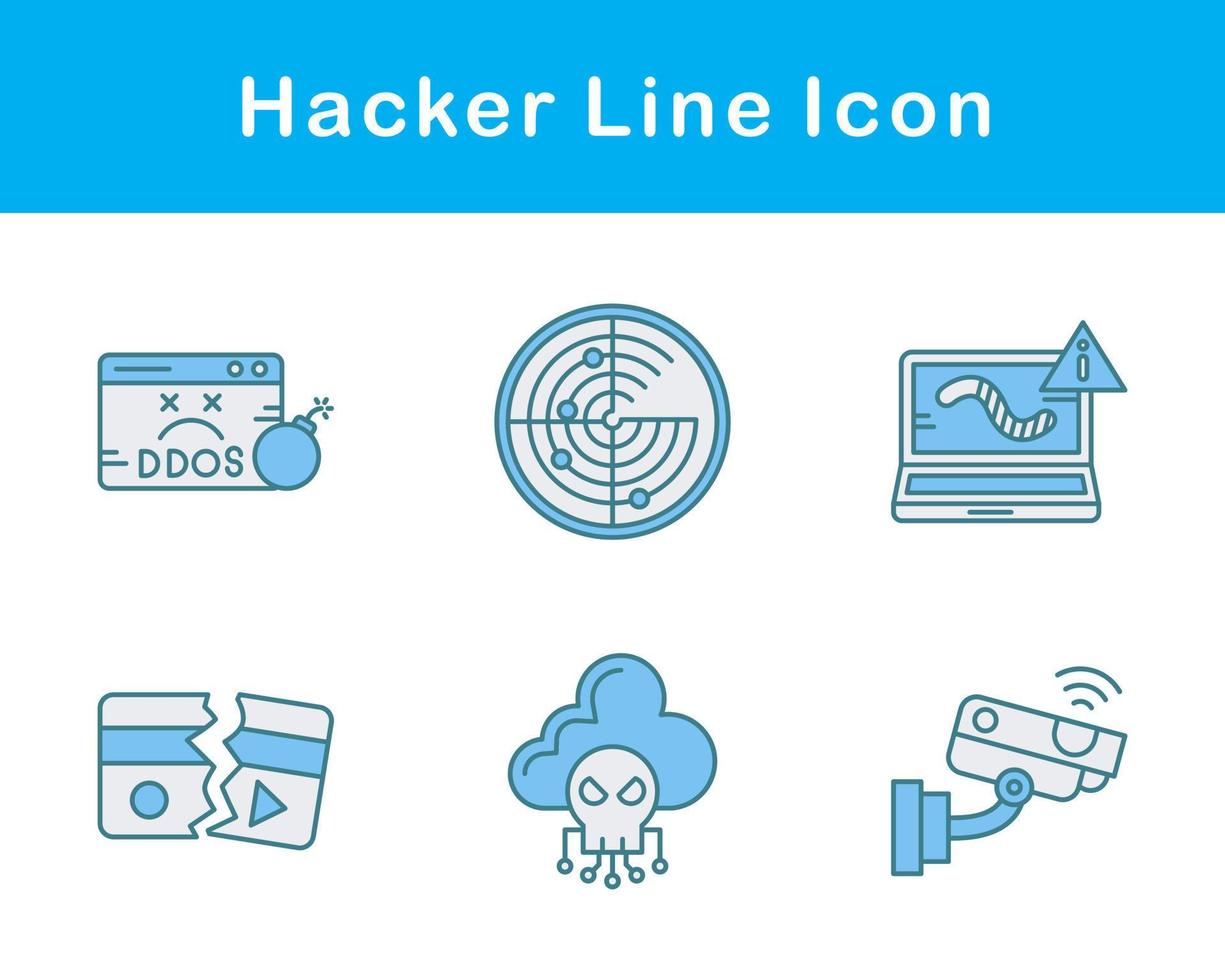 conjunto de iconos de vector de hacker