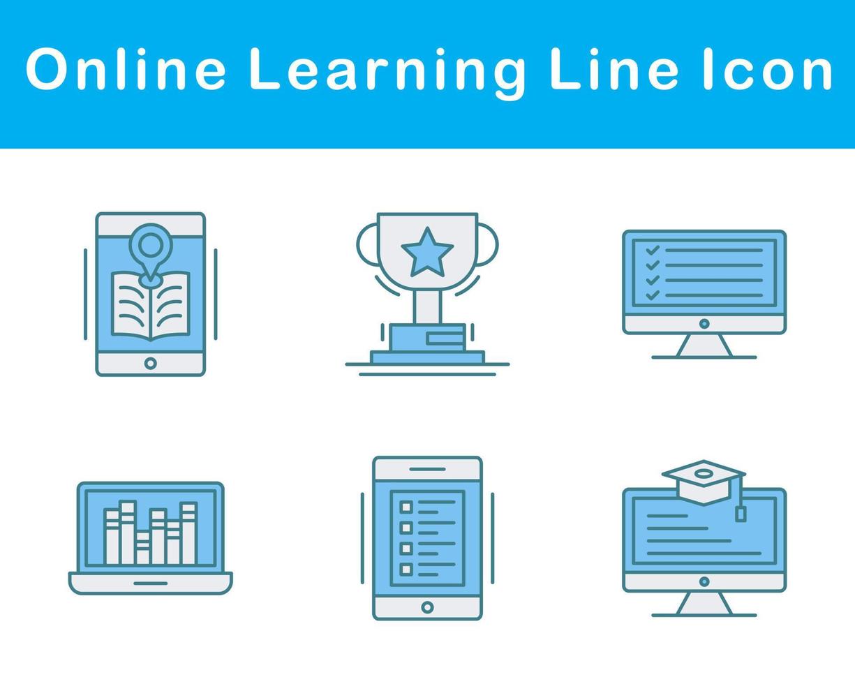 Online Learning Vector Icon Set