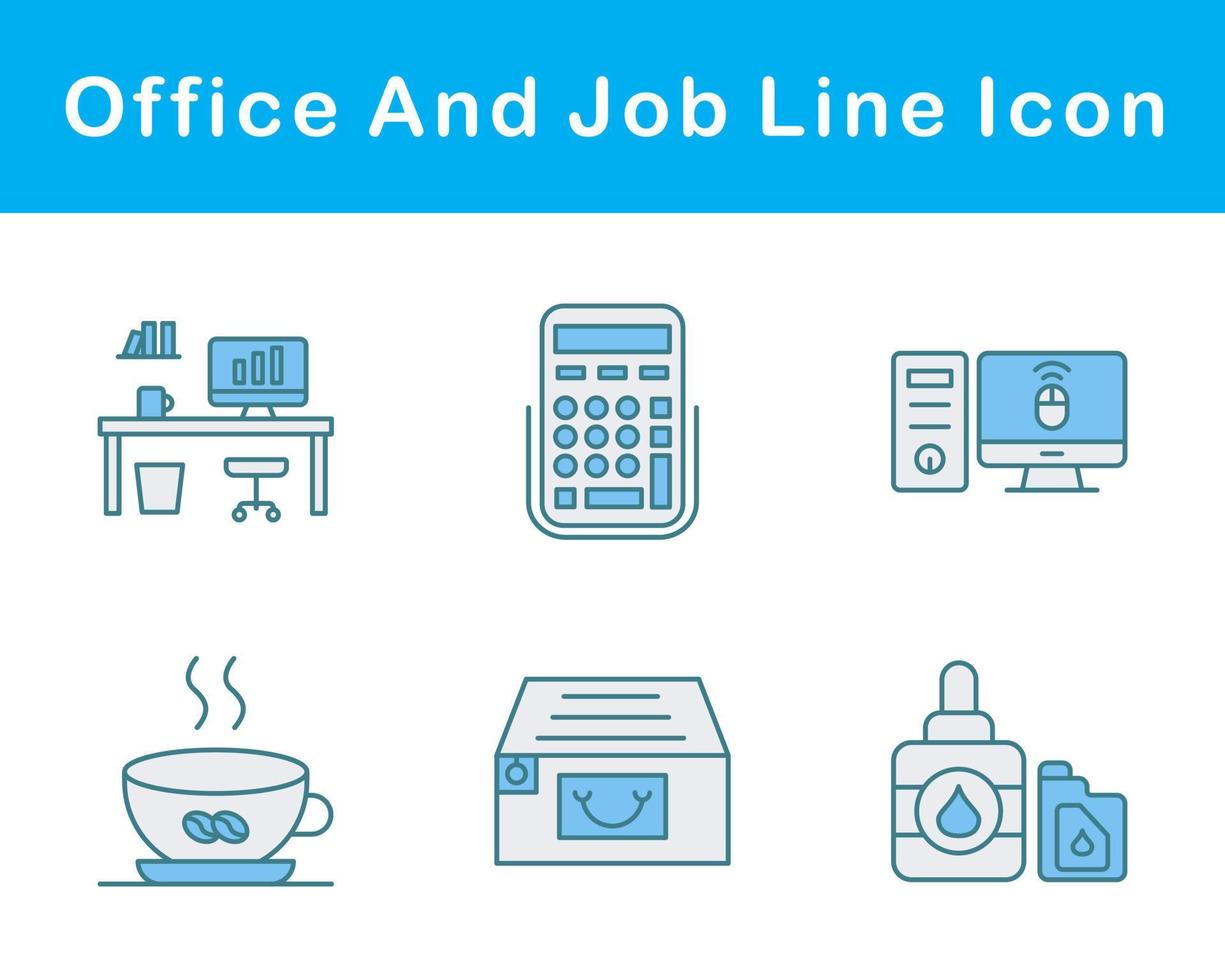 Work Office And Job Vector Icon Set