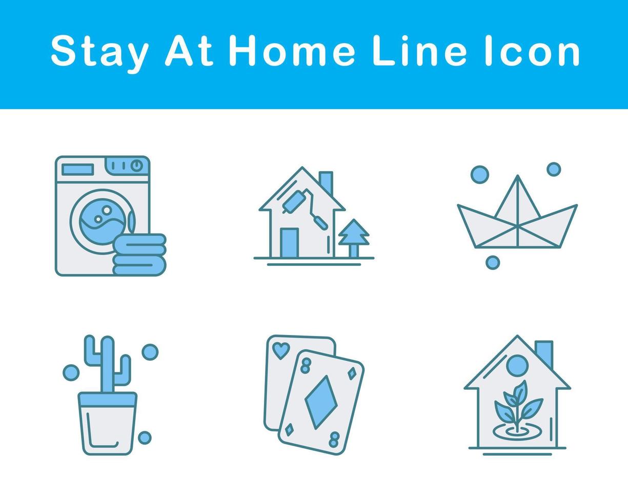 Stay At Home Vector Icon Set