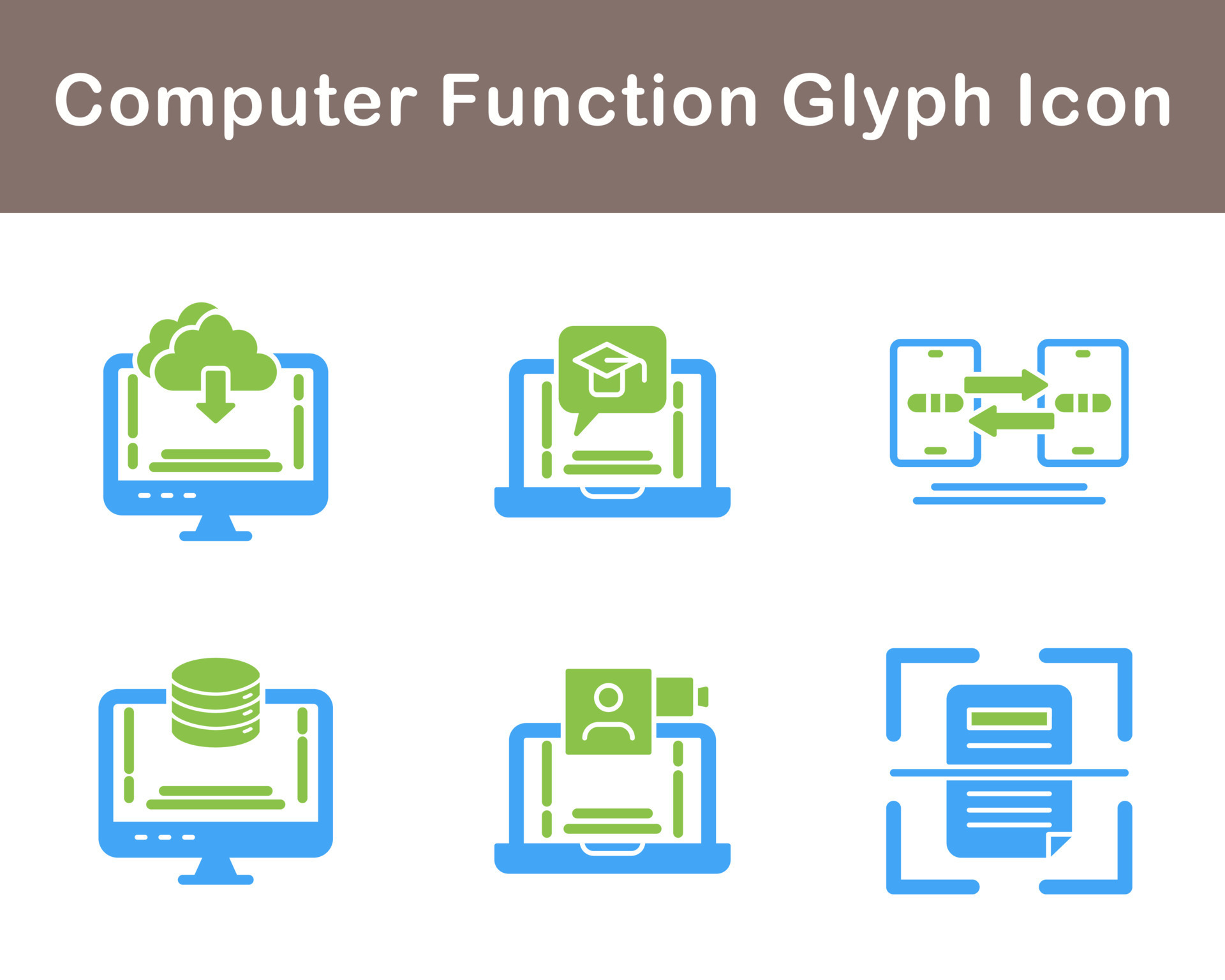 Computer Function Vector Icon Set 21460375 Vector Art at Vecteezy