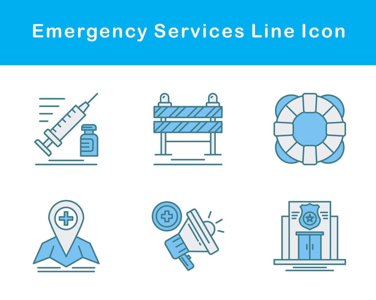 emergencia servicios vector icono conjunto