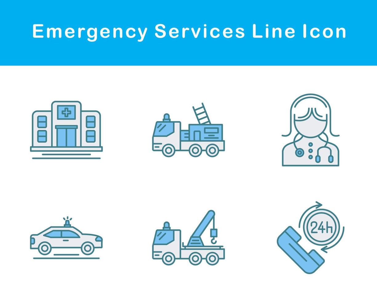 emergencia servicios vector icono conjunto