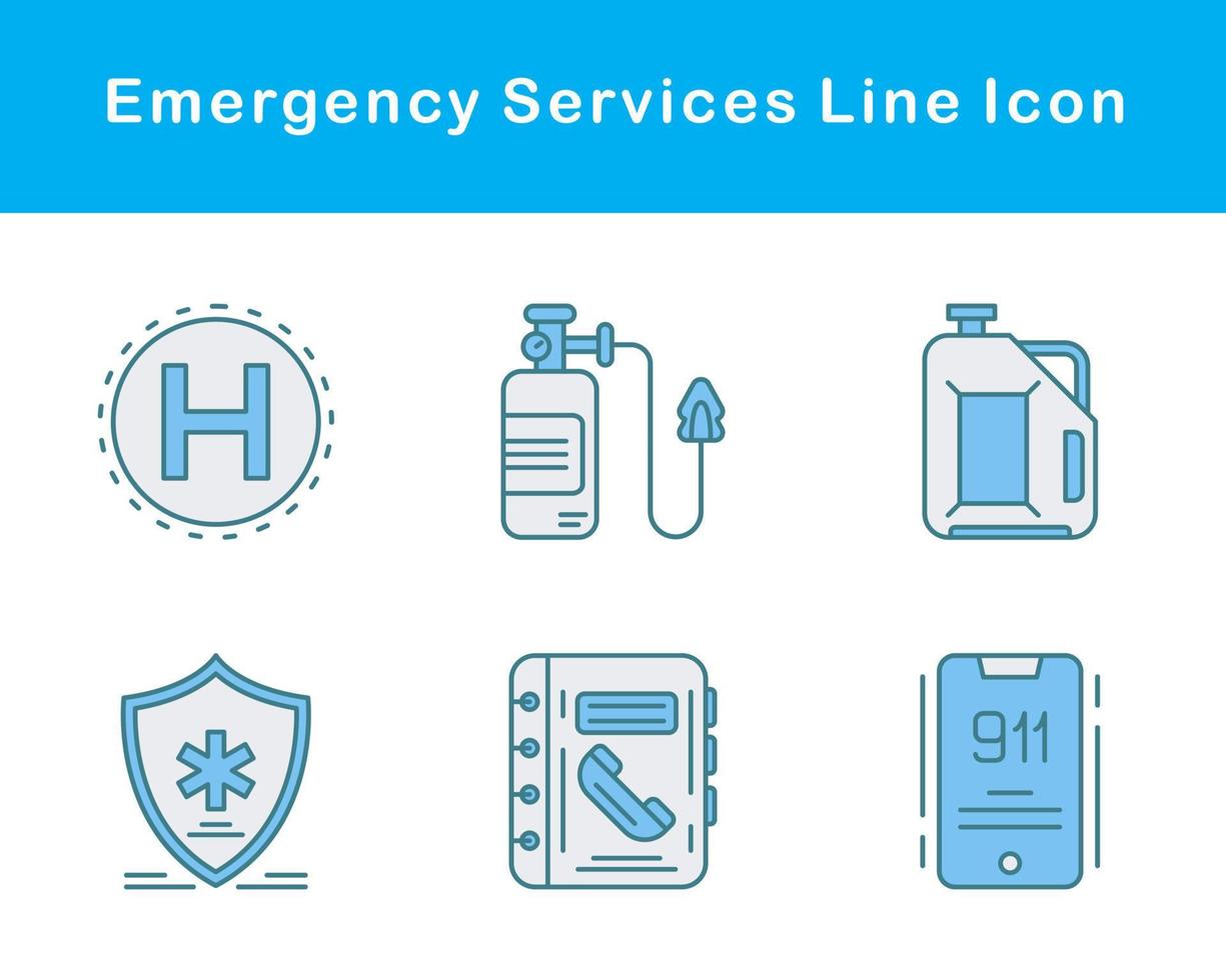 emergencia servicios vector icono conjunto