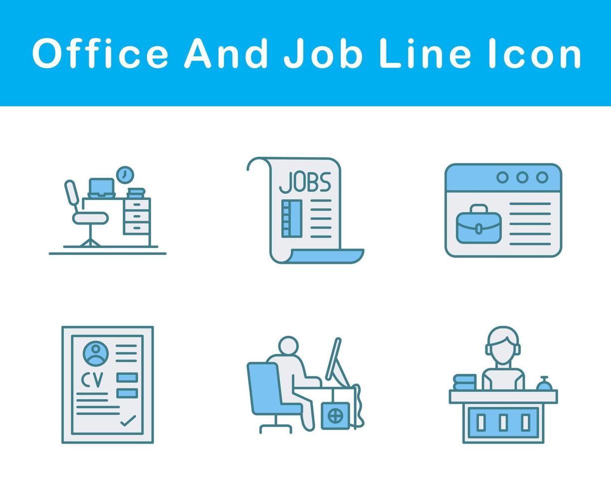 Work Office And Job Vector Icon Set