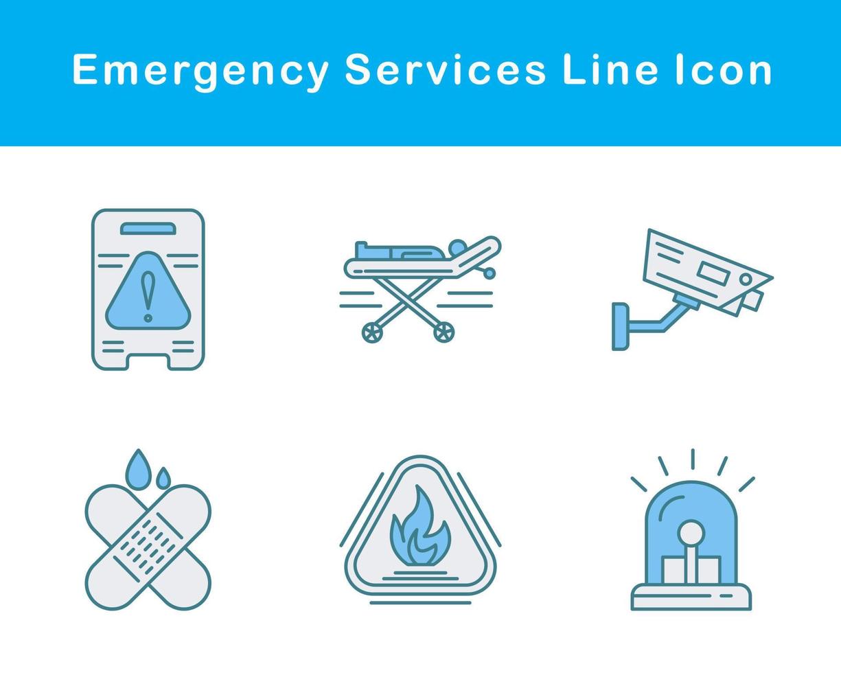 emergencia servicios vector icono conjunto