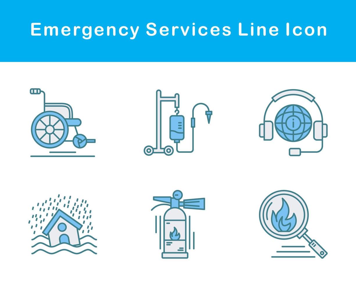 emergencia servicios vector icono conjunto