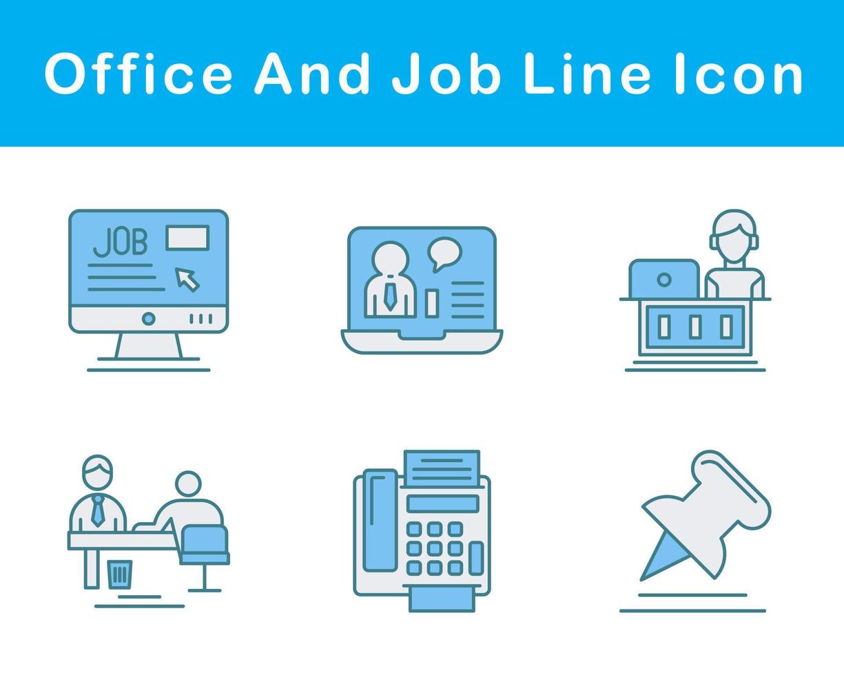 Work Office And Job Vector Icon Set