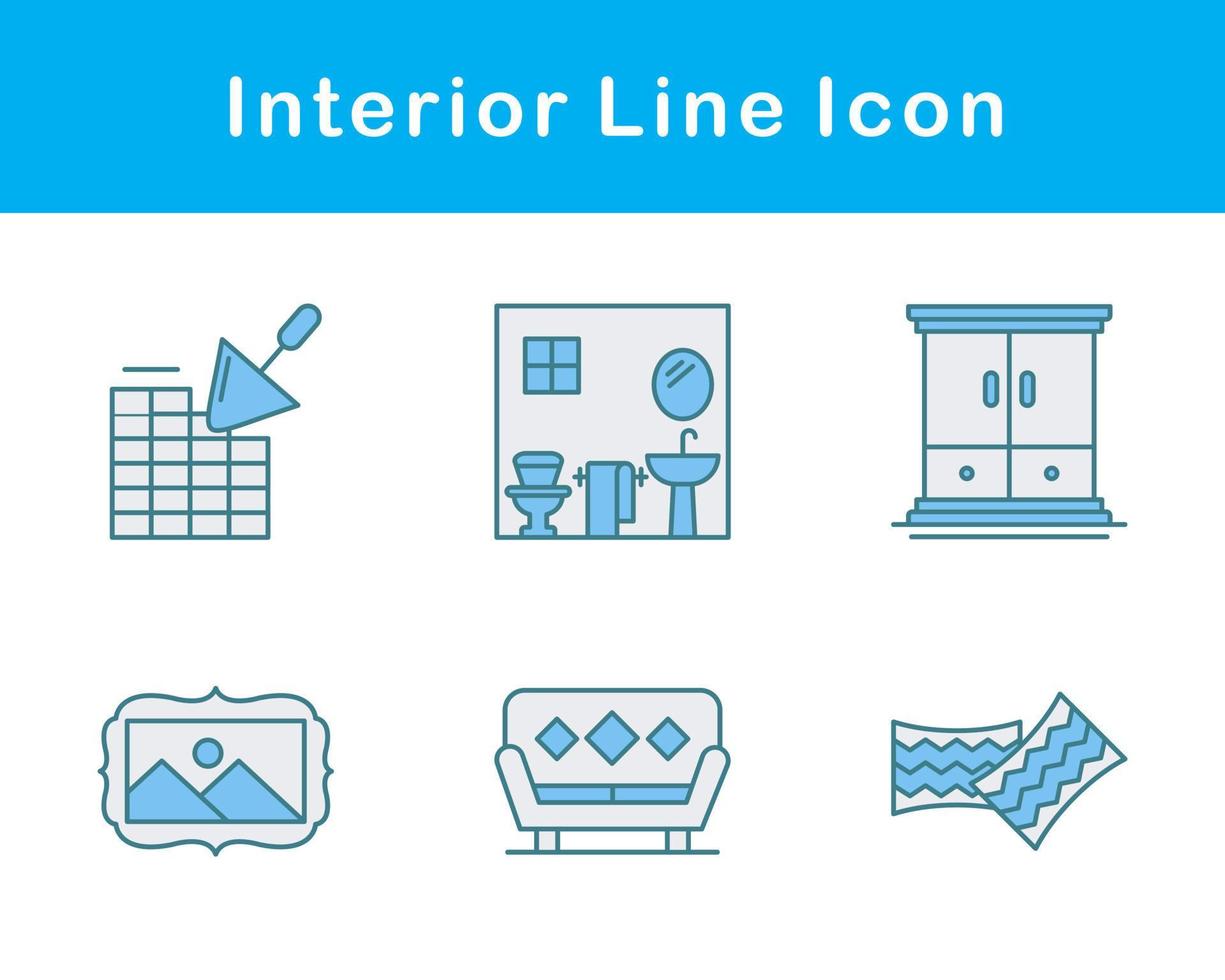interior vector icono conjunto