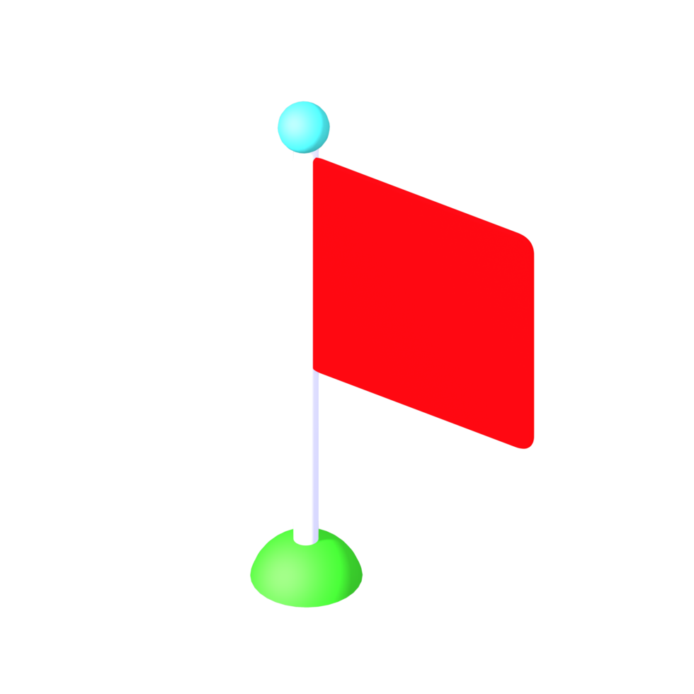 icon of a plain red flag mounted on a gray pole png