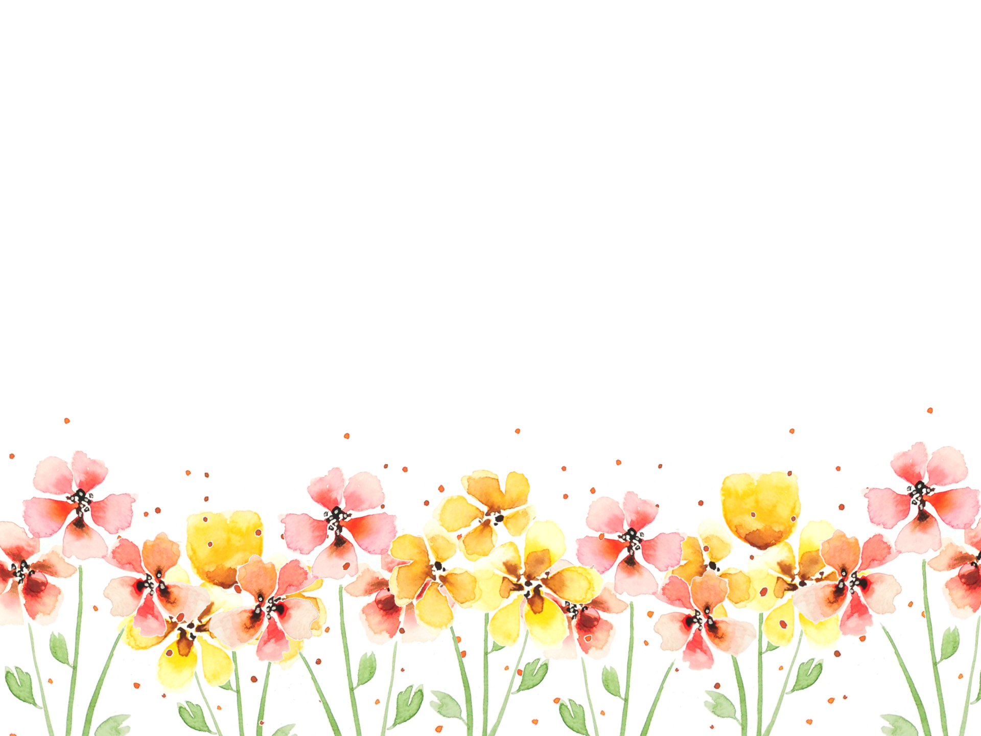Watercolor red and yellow flower background flower border 21460608 png