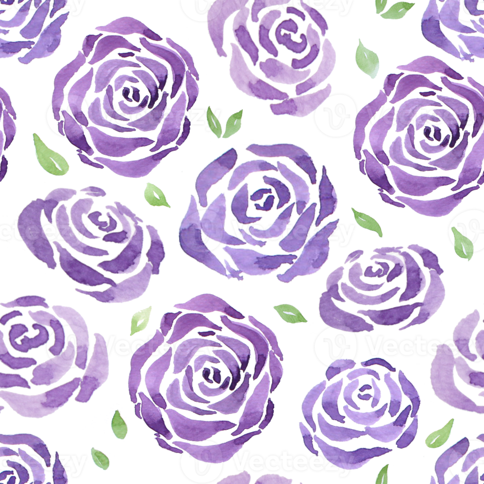 Violet rose watercolor seamless, Purple Rose background png